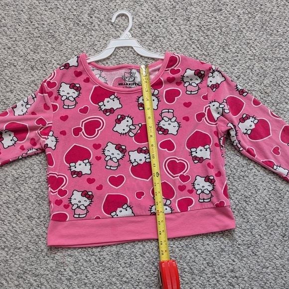Hello Kitty Kids (Size Small) Pink Fleece Long Sleeve Pyjama Top/Sweatshirt - Picture 3 of 9